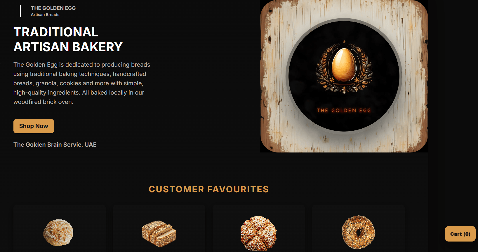 The Golden Egg — Web Development project by TGBS