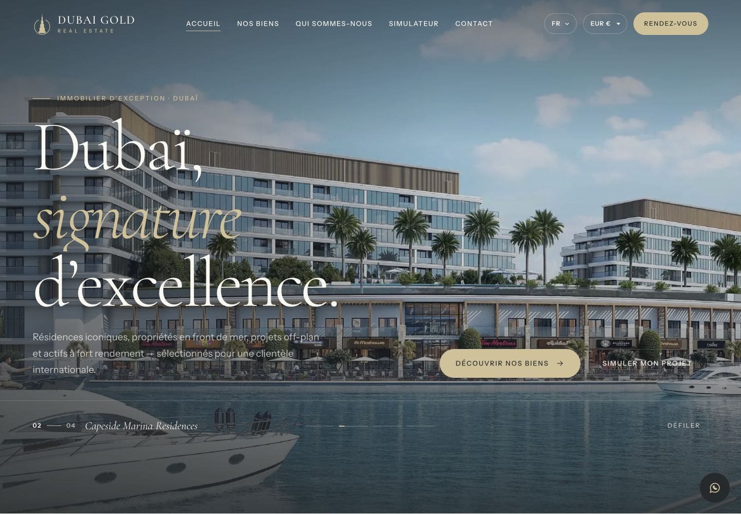 Dubai Gold Real Estate — Web Development project by TGBS