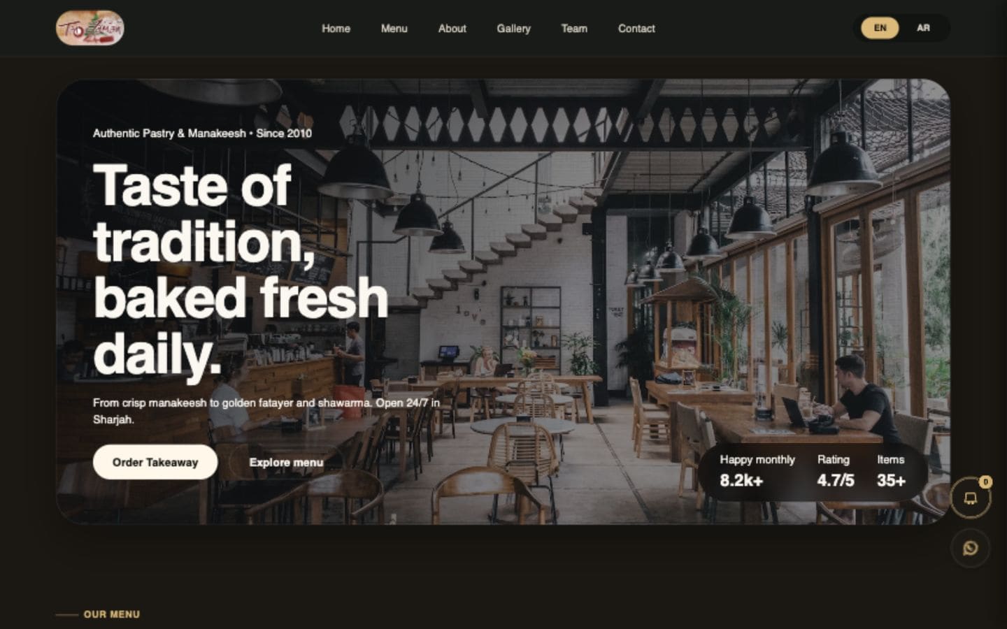 Tanor Zaman Pastry — Web Development project by TGBS